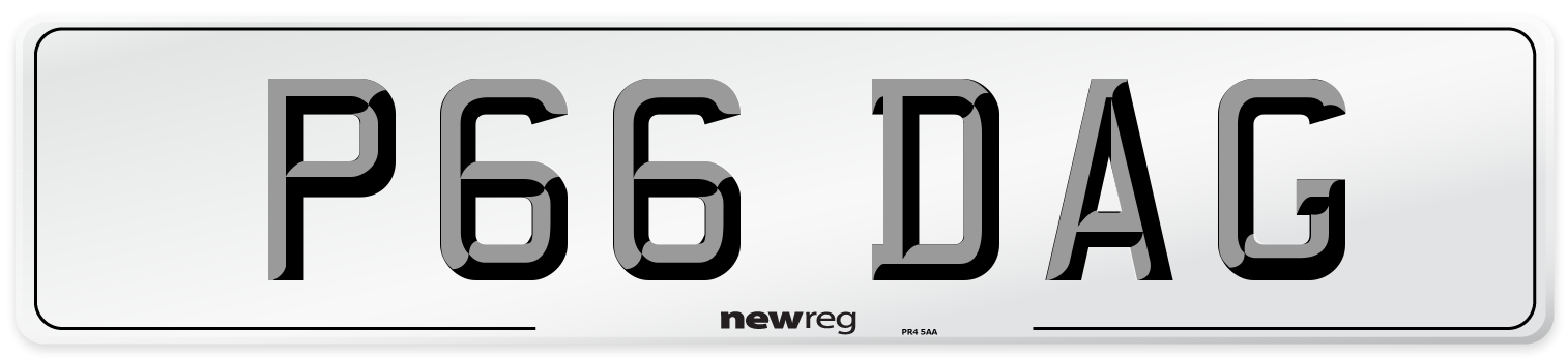 P66 DAG Number Plate from New Reg